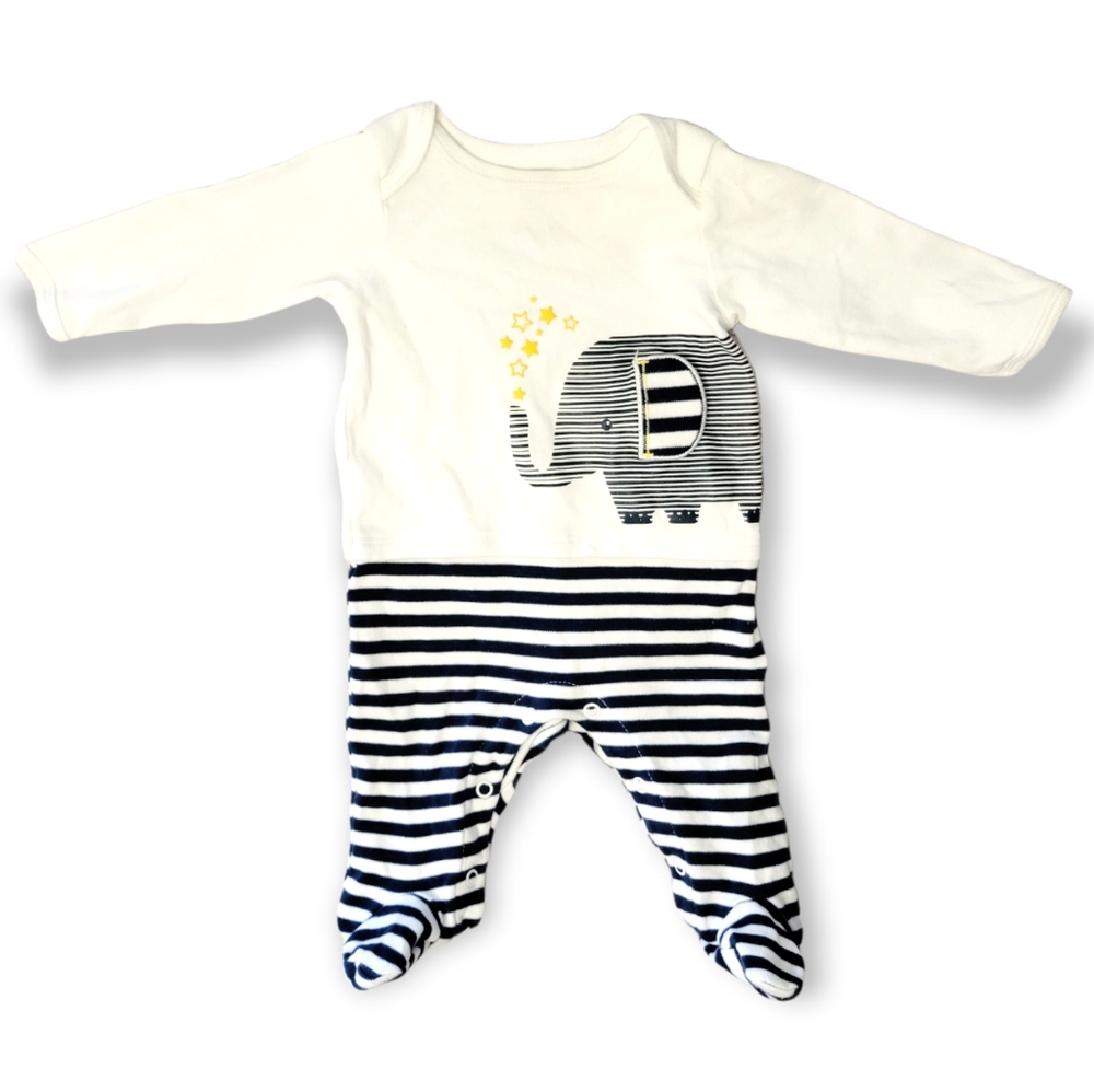 💥4/$25 Wonder Nation Elephant Footies Sleepwear Size 0-3m